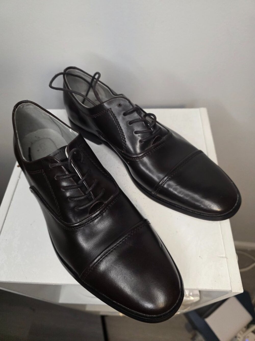 Calvin Klein Nino Mens Lace Up Dark Brown Shoes Size 10 NWT